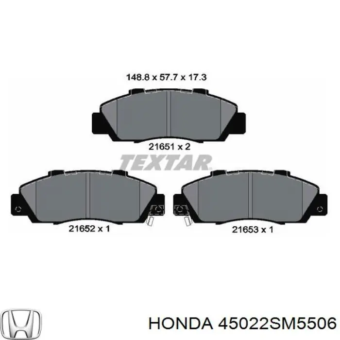 Купити 45022SM5506 Honda Колодки гальмівні передні, дискові