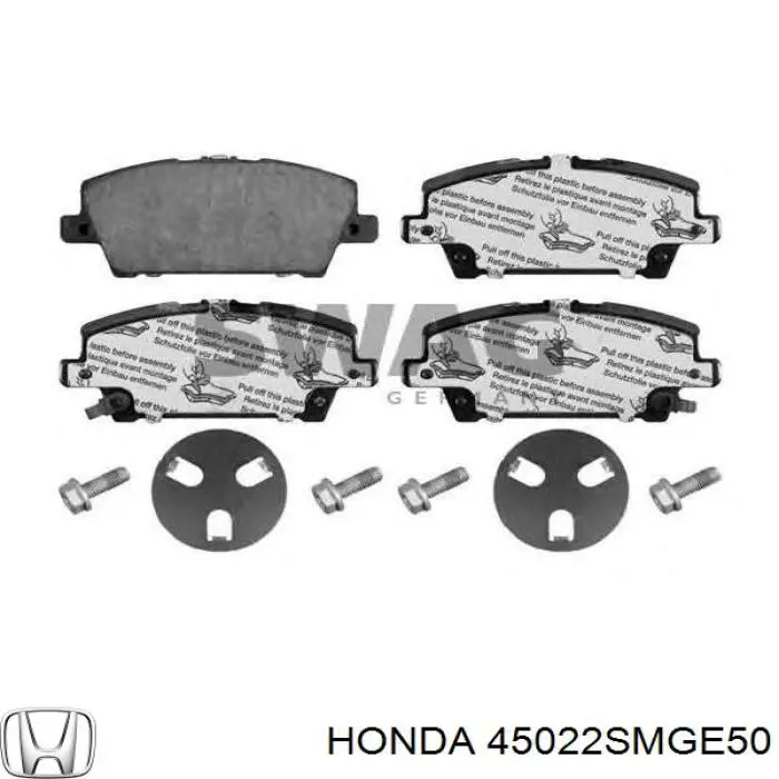 45022SMGE50 Honda колодки гальмівні передні, дискові