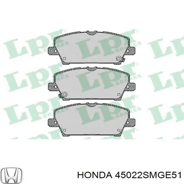 Передні тормозні колодки 45022SMGE51 Honda