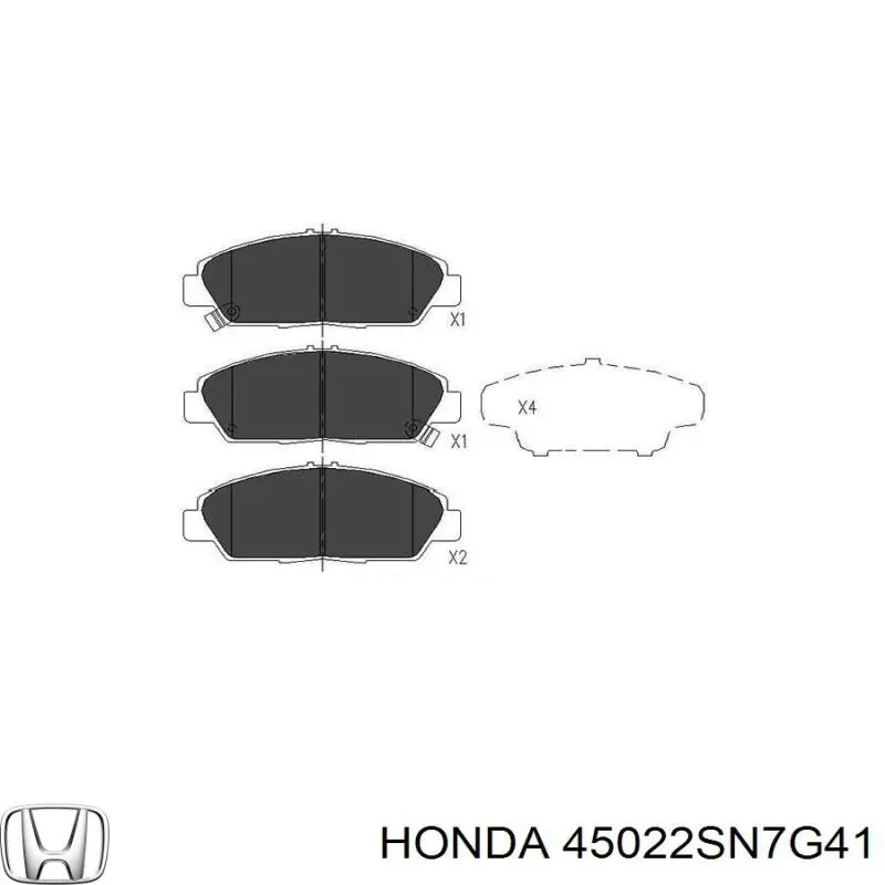 Передні тормозні колодки 45022SN7G41 Honda