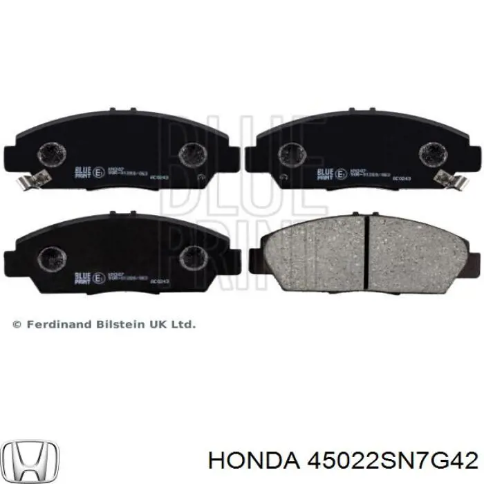 45022SN7G42 Honda колодки гальмівні передні, дискові