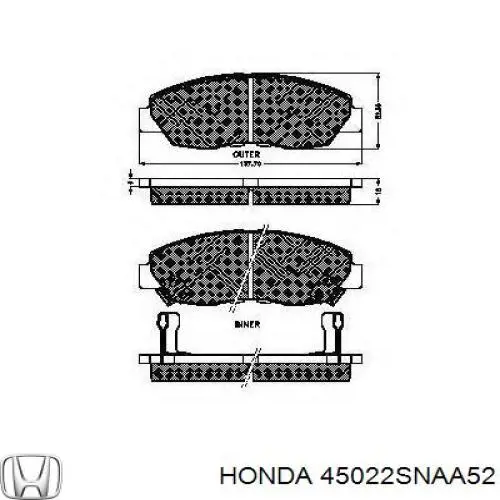 Тормозні колодки Honda 45022SNAA52