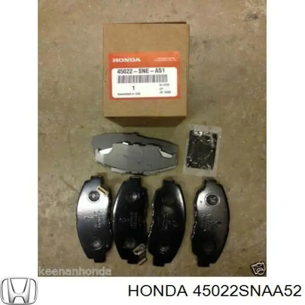 45022SNAA52 Honda Передні гальмівні колодки