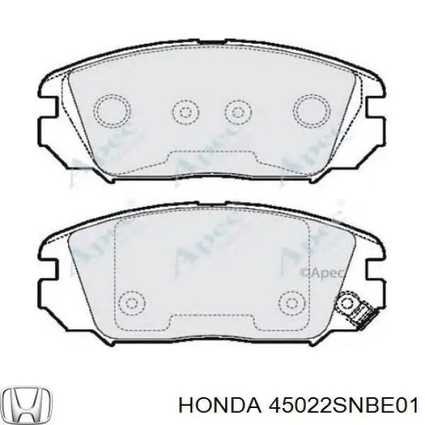 45022SNBE01 Honda колодки гальмівні передні, дискові