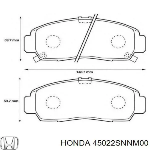 Гальмівні колодки Honda 45022SNNM00 ціна, від 24.52 USD