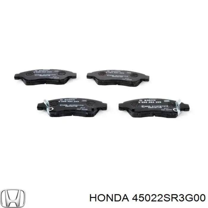 45022SR3G00 Honda колодки гальмівні передні, дискові