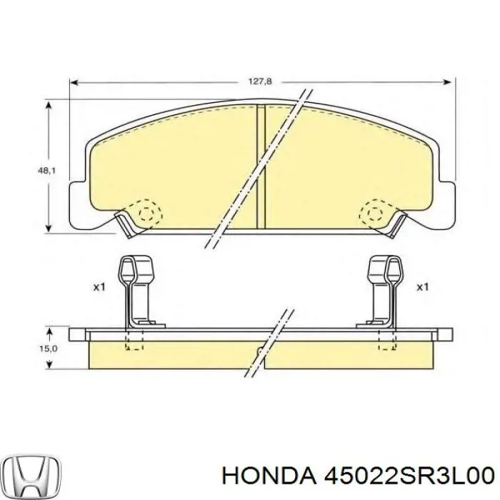 Гальмівні колодки Honda 45022SR3L00 ціна, від 12.67 USD