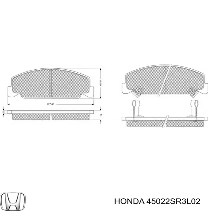 Передні тормозні колодки 45022SR3L02 Honda