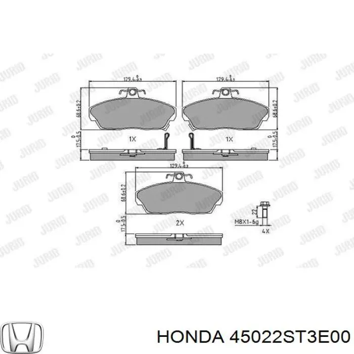 Гальмівні колодки Honda 45022ST3E00 ціна, від 21.54 USD