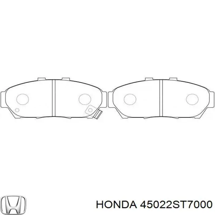 Колодки гальмівні передні, дискові 45022ST7000 Honda