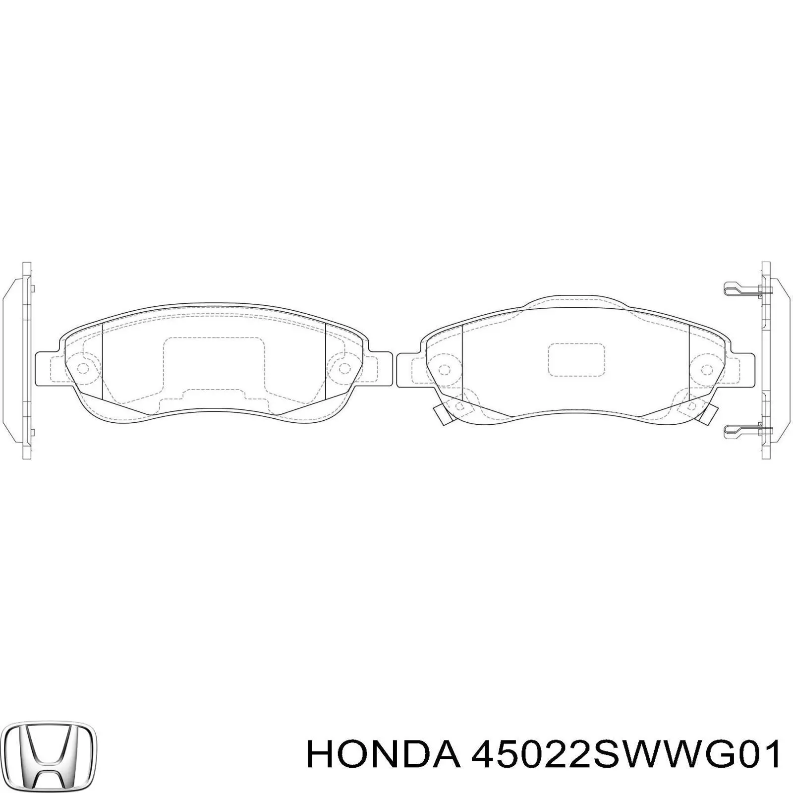 45022SWWG01 Honda Передні гальмівні колодки