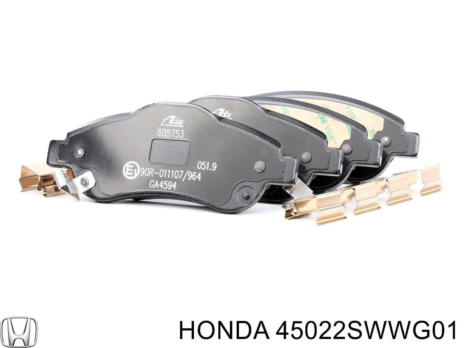 Купити 45022SWWG01 Honda Колодки гальмівні передні, дискові