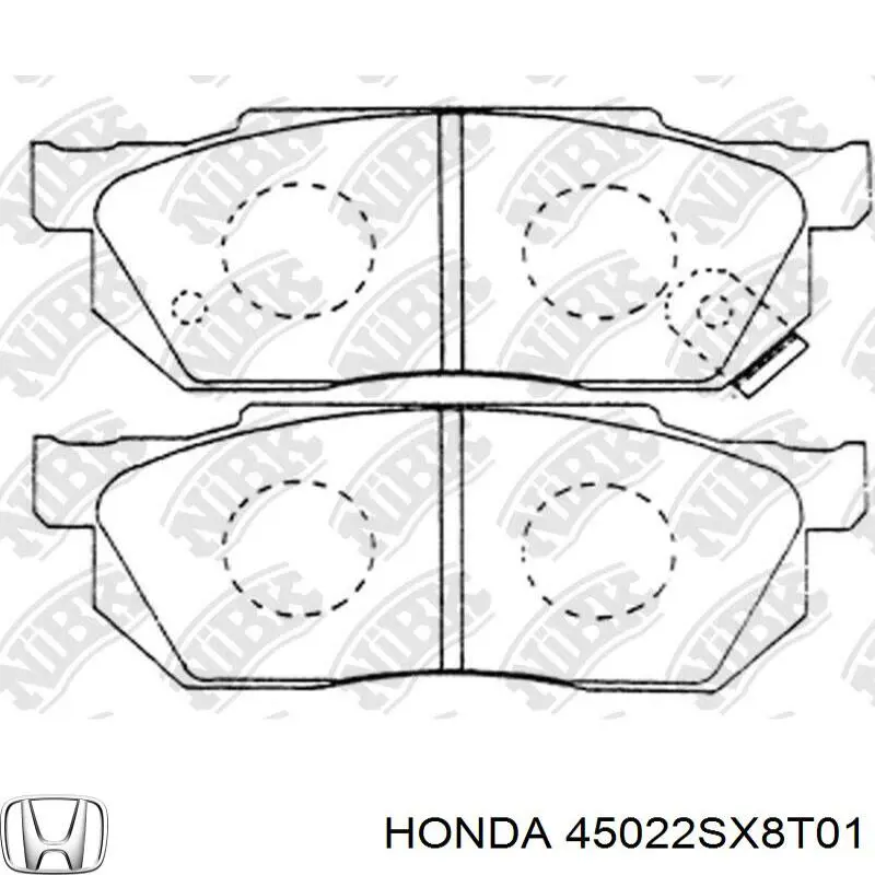45022SX8T01 Honda Передні гальмівні колодки