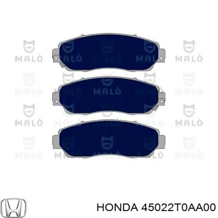 Купити 45022T0AA00 Honda Колодки гальмівні передні, дискові