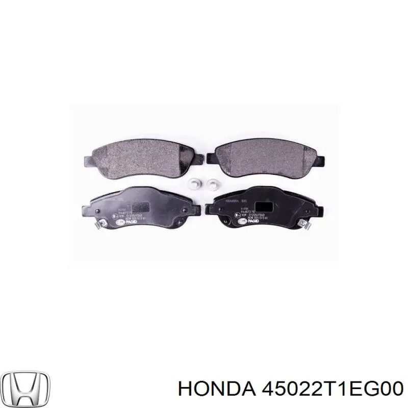 Купити 45022T1EG00 Honda Колодки гальмівні передні, дискові