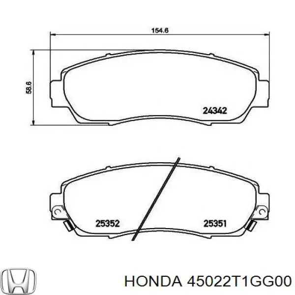 Гальмівні колодки Honda 45022T1GG00 ціна, від 30.51 USD