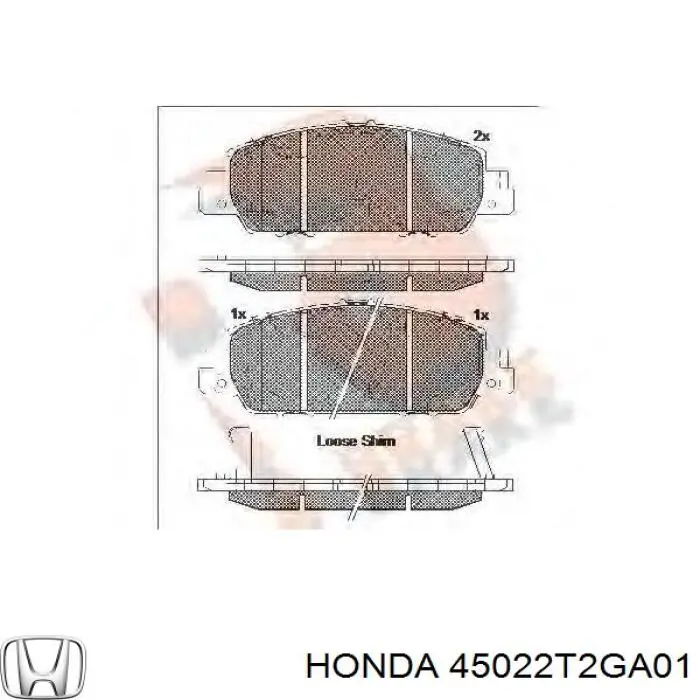 Купити 45022T2GA01 Honda Колодки гальмівні передні, дискові