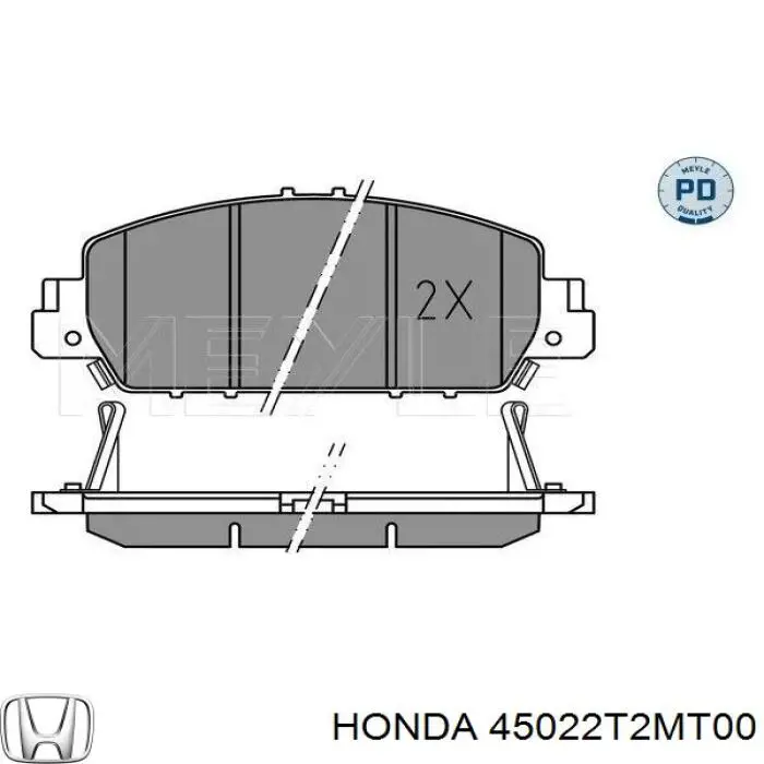 45022T2MT00 Honda Передні гальмівні колодки