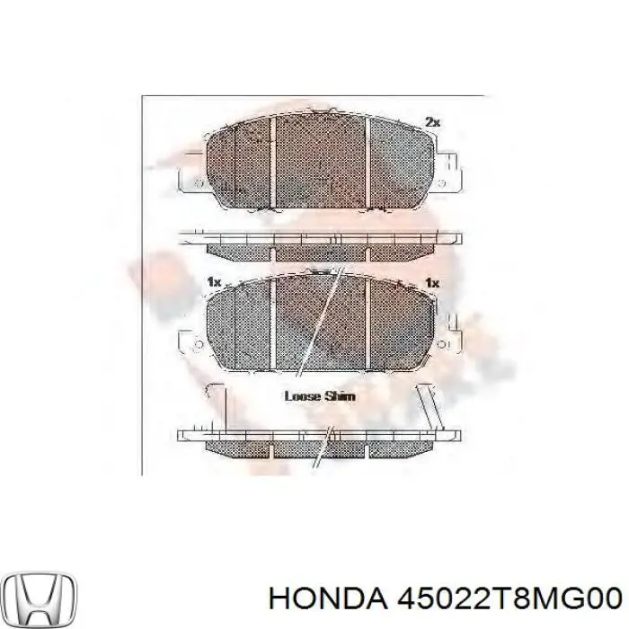45022T8MG00 Honda Передні гальмівні колодки