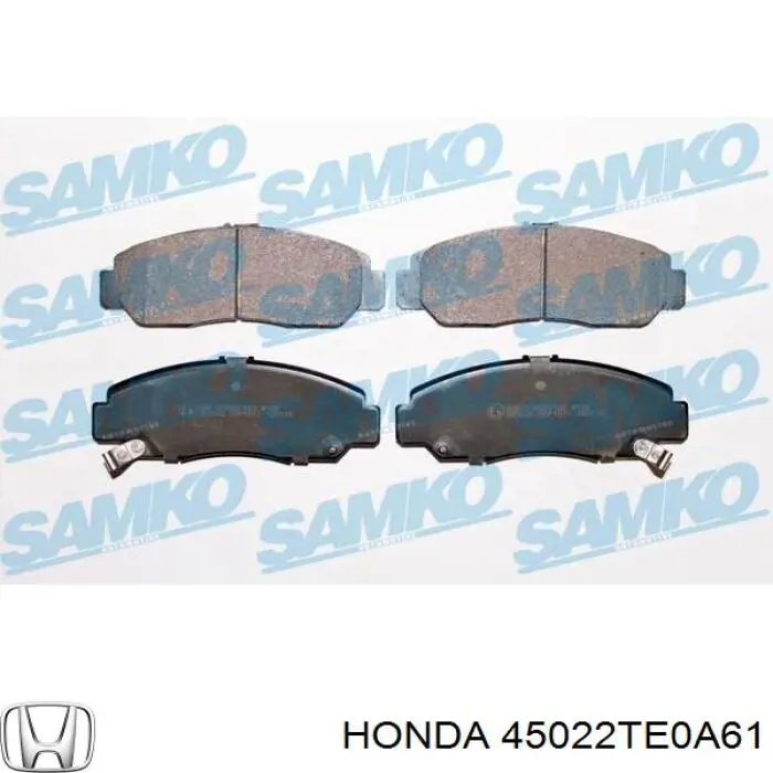 Купити 45022TE0A61 Honda Колодки гальмівні передні, дискові