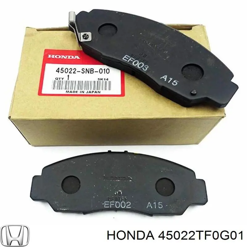 Передні тормозні колодки 45022TF0G01 Honda