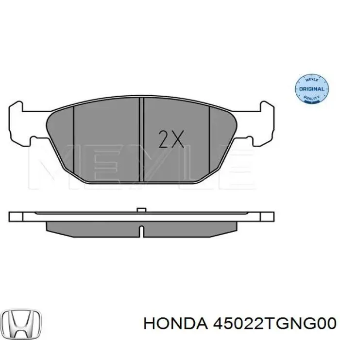 Купити 45022TGNG00 Honda Колодки гальмівні передні, дискові