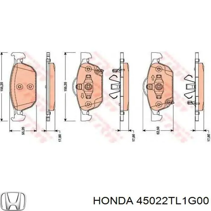 Гальмівні колодки Honda 45022TL1G00 ціна, від 30.22 USD