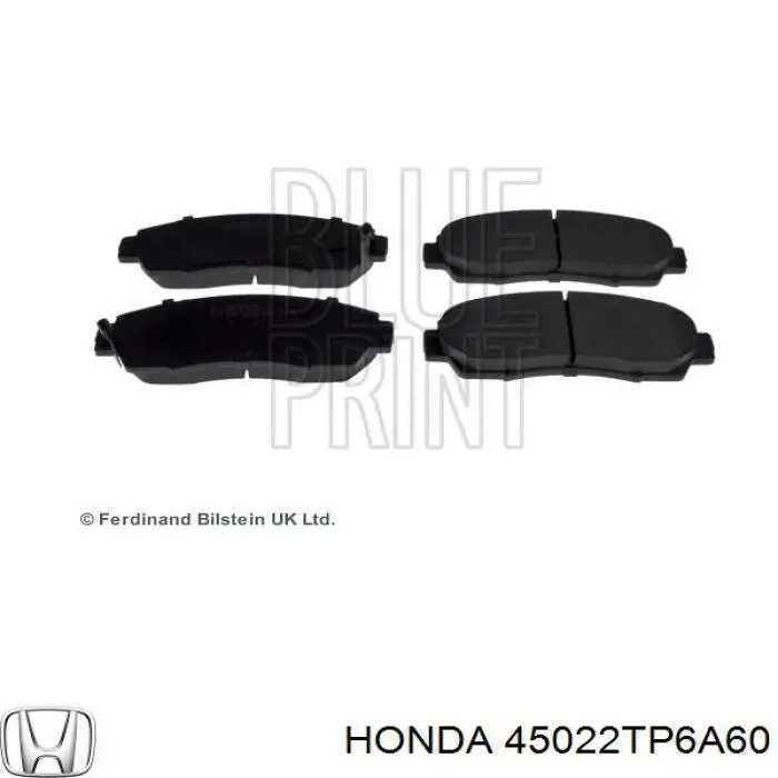 45022TP6A60 Honda колодки гальмівні передні, дискові