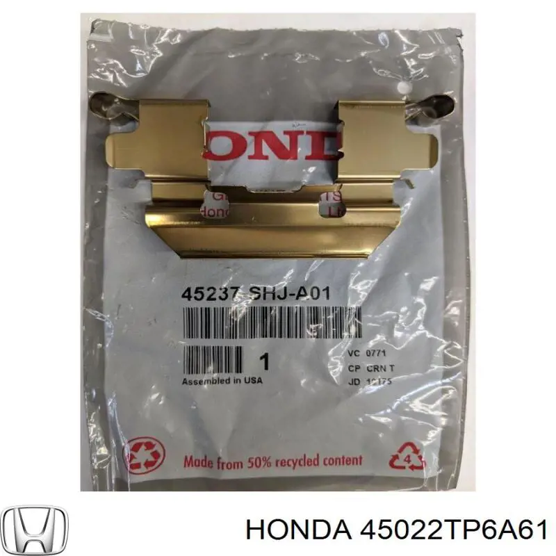 Передні тормозні колодки 45022TP6A61 Honda