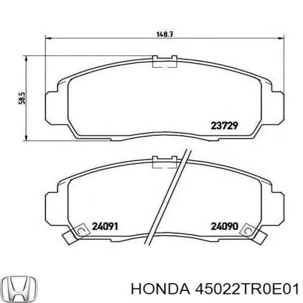 Колодки гальмівні передні, дискові 45022TR0E01 Honda