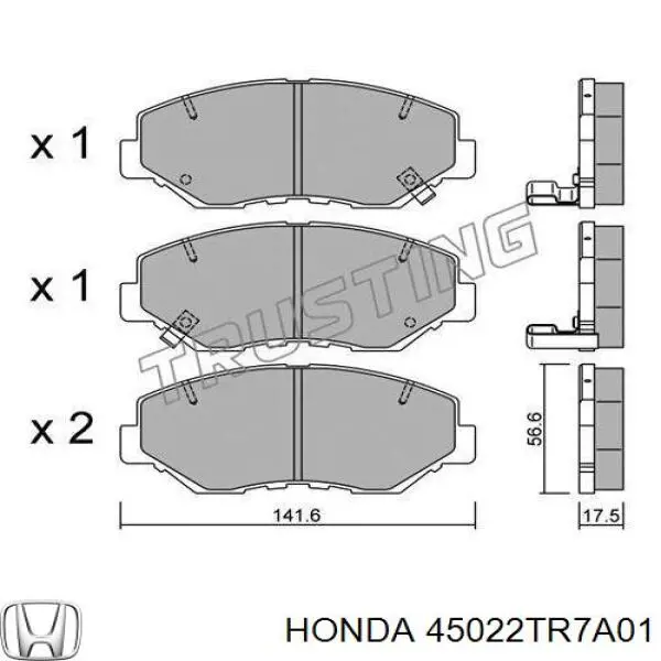 45022TR7A01 Honda колодки гальмівні передні, дискові