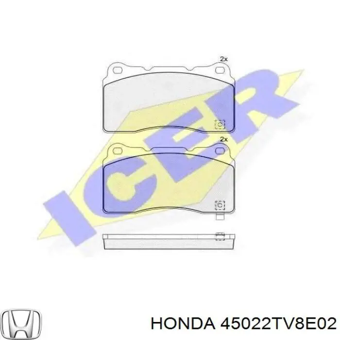 45022TV8E02 Honda колодки гальмівні передні, дискові