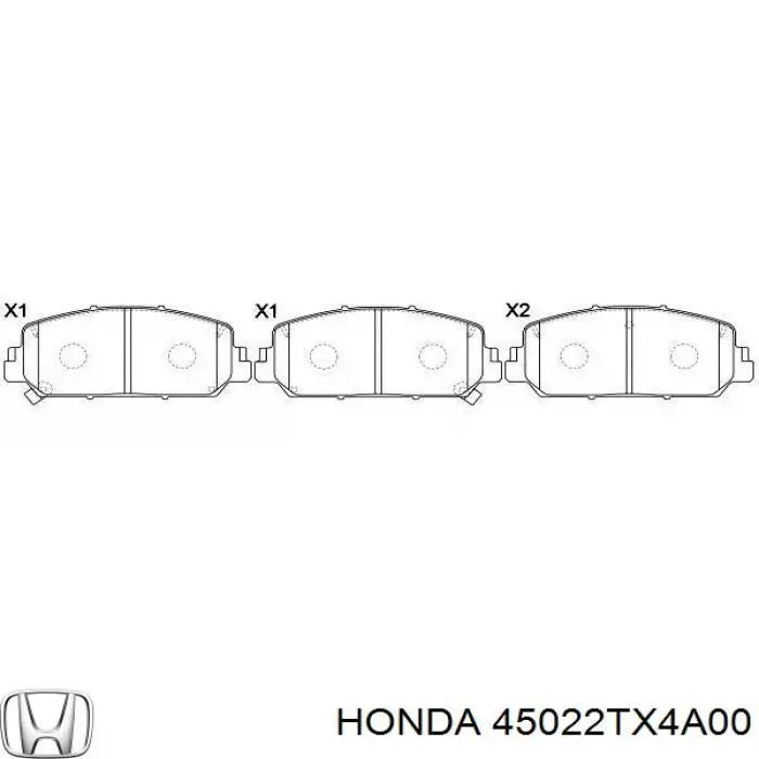 Колодки гальмівні передні, дискові 45022TX4A00 Honda