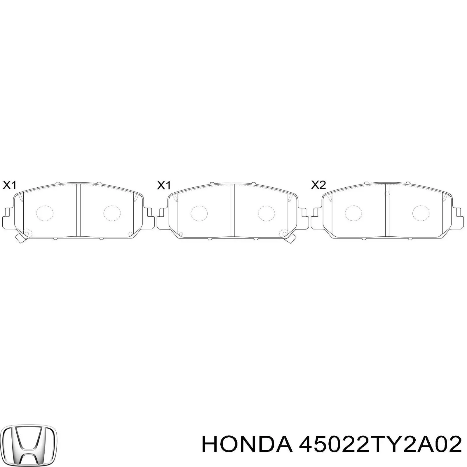 Колодки гальмівні передні, дискові 45022TY2A02 Honda