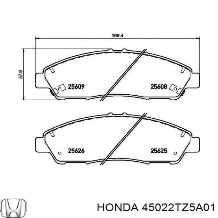 Колодки гальмівні передні, дискові 45022TZ5A01 Honda