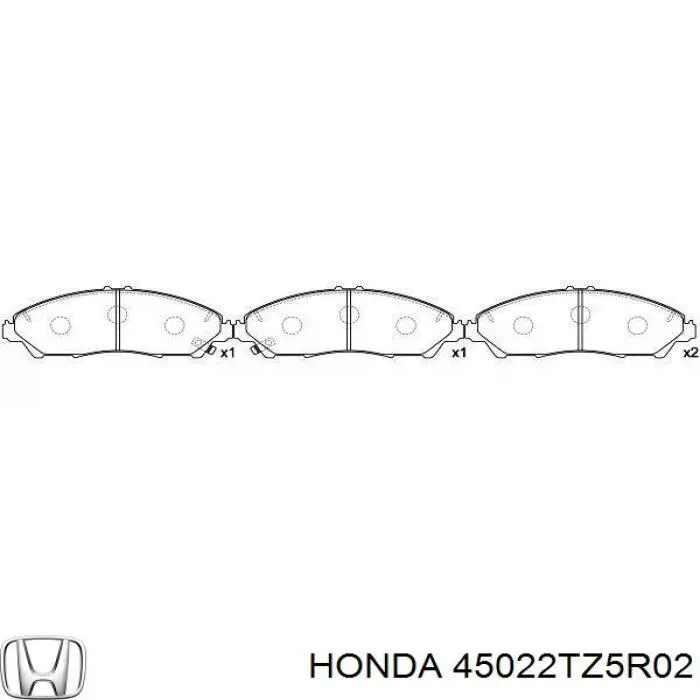 Колодки гальмівні передні, дискові 45022TZ5R02 Honda