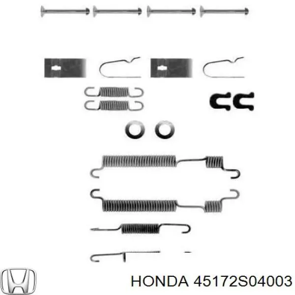 Ремкомплект гальмівних колодок Honda 45172S04003 ціна, від 8.57 USD