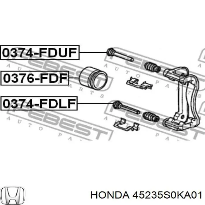 45235S0KA01 Honda направляюча супорту переднього, нижня