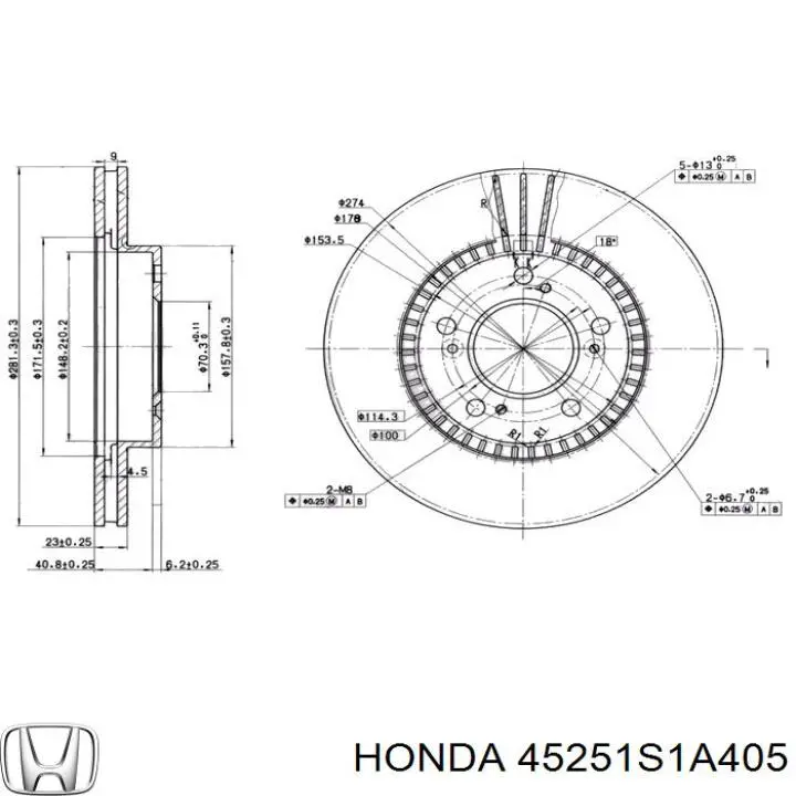 Купити 45251S1A405 Honda Ротор гальмівний