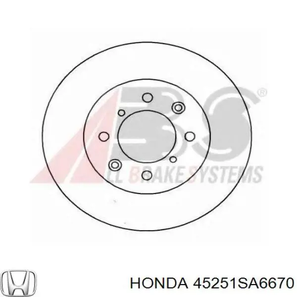 45251SA6670 Honda диск гальмівний передній