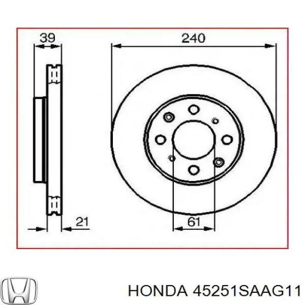 Гальмівні диски передні 45251SAAG11 Honda