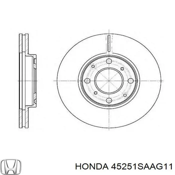 Диск переднього гальма Honda 45251SAAG11 ціна, від 27.42 USD