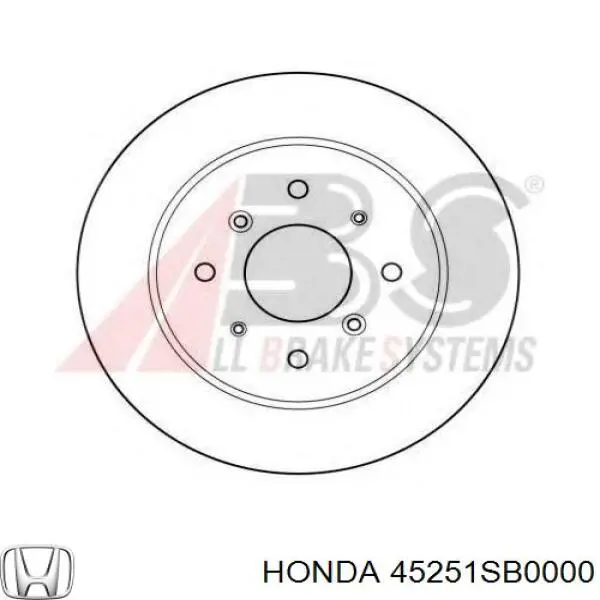 Диск гальмівний передній Honda Prelude 2 (AB) (Хонда Прелюд)