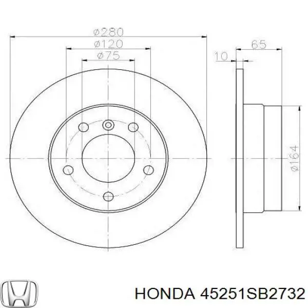 Гальмівні диски передні 45251SB2732 Honda