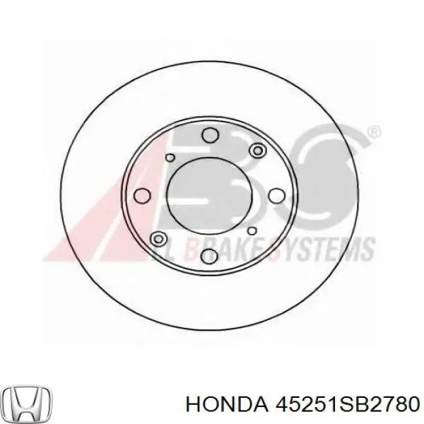 45251SB2780 Honda диск гальмівний передній