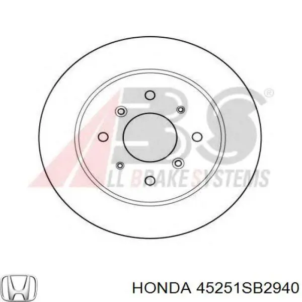 45251SB2940 Honda диск гальмівний передній