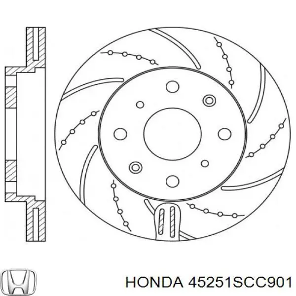 Диск переднього гальма Honda 45251SCC901 ціна, від 30.76 USD