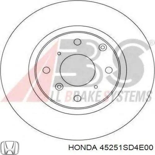 45251SD4E00 Honda диск гальмівний передній