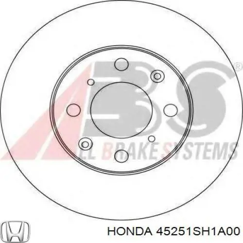 Диск переднього гальма Honda 45251SH1A00 ціна, від 30.24 USD