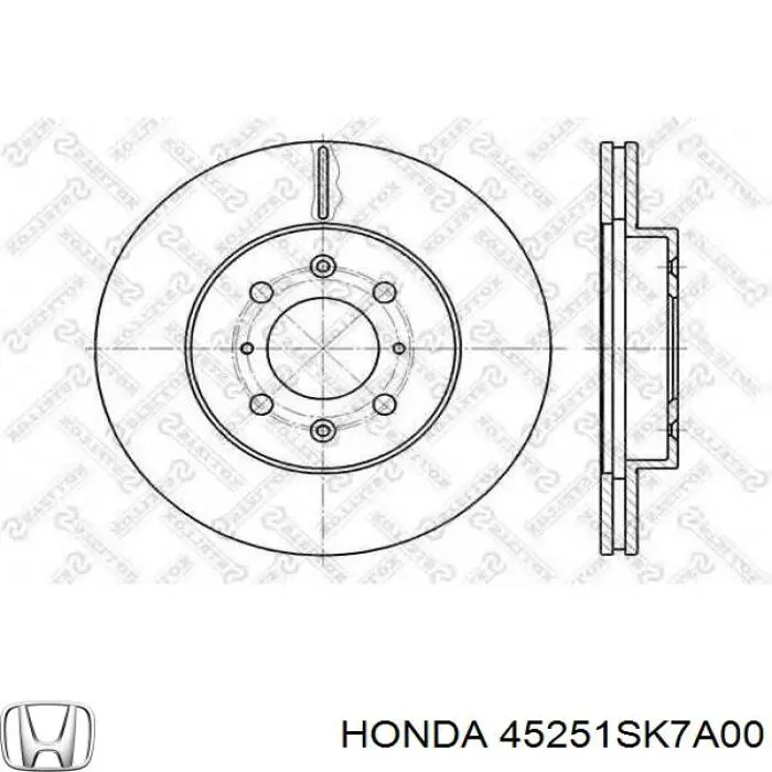 Диск гальмівний передній 45251SK7A00 Honda